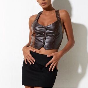 Motel Rocks Vegan Leather Rena Halter Vest